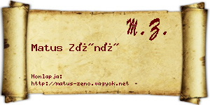 Matus Zénó névjegykártya